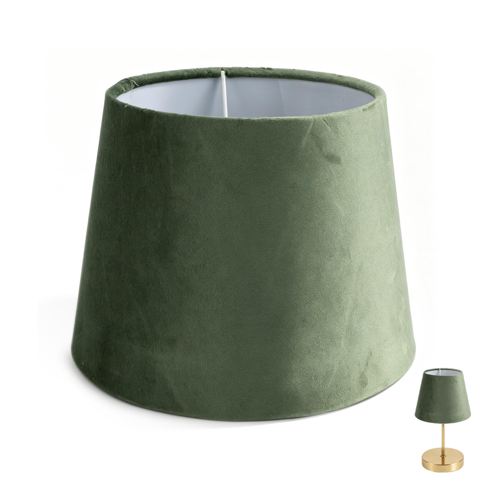 Fabric Lamp Shades, Small Tapered Modern Lampshades Replace Lamp Shade Fabric Drum Light Shade Small Lamp Shades for Table Lamps E27 E14 (Green)