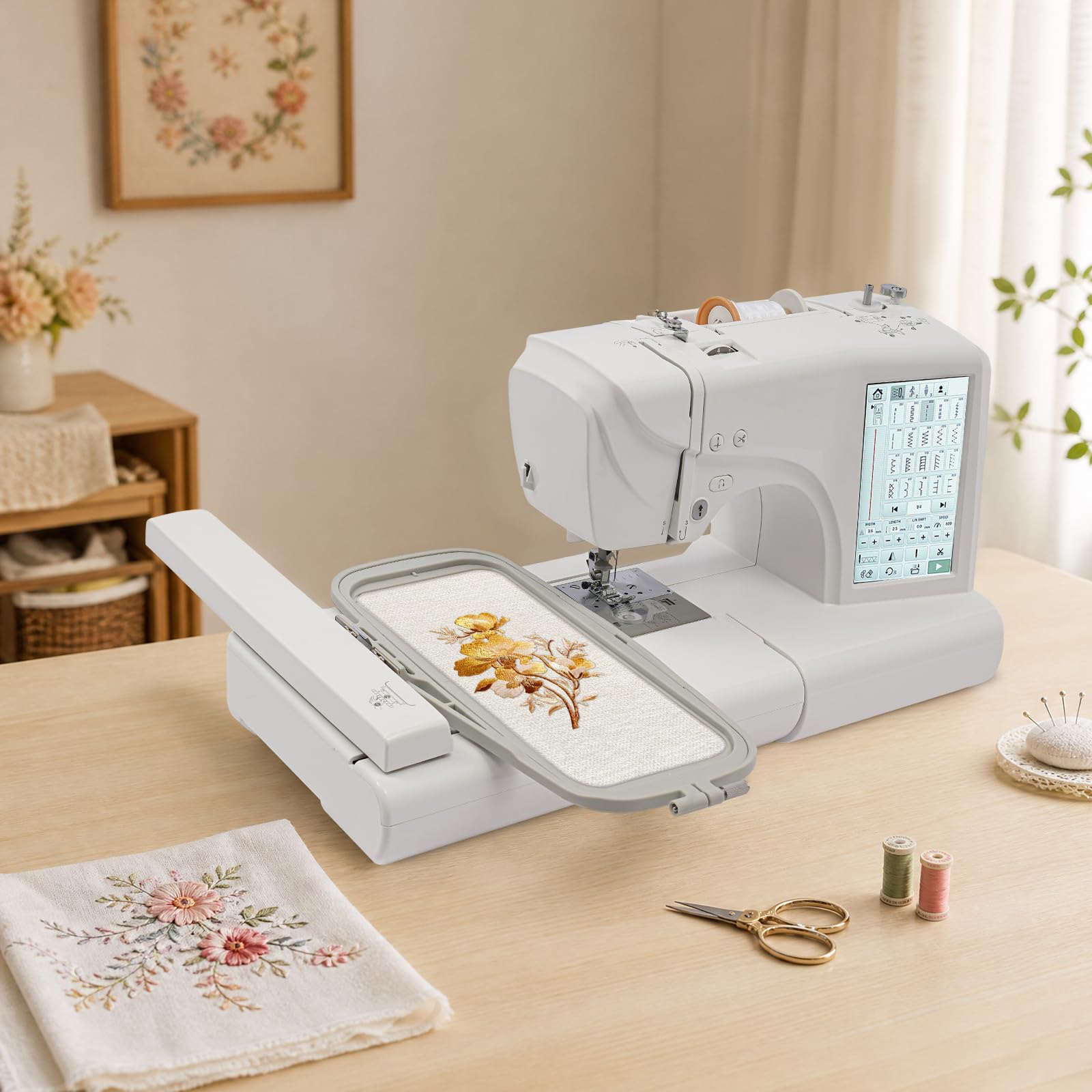 Computergesteuerte Stickmaschine 45W mit 7 Zoll LCD und 162 Stichmustern
