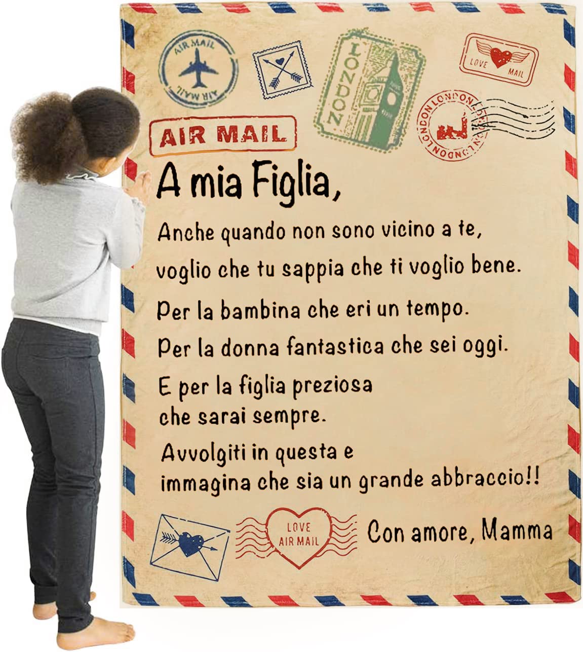 Coperta Personalizzata In Flanella Per Figlia – Morbida E Calda Con Messaggio Della Mamma – Regalo Per Compleanno E Natale - 2
