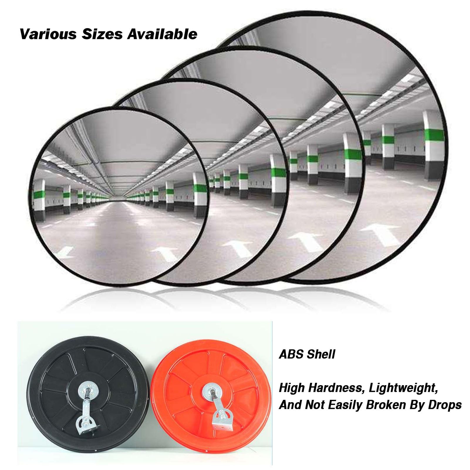 Espejo Convexo De Seguridad Punto Ciego Redondo For Calzadas | Gran Angular HD Ideal For Garajes Y Estacionamientos(Red,30cm)