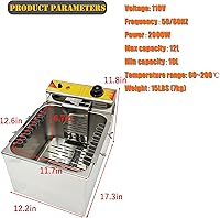Vista 4 de 12L Queso Hot Dog Sticks Freidora Eléctrica Profunda Perro Máquina Freidora De Perro De Maíz Caliente De Acero Inoxidable Multifuncional Freidora