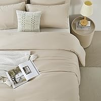 Vista 4 de KAKIJUMN Juego de edredón individual de 2 piezas con 1 edredón y 1 funda de almohada (caqui, individual)