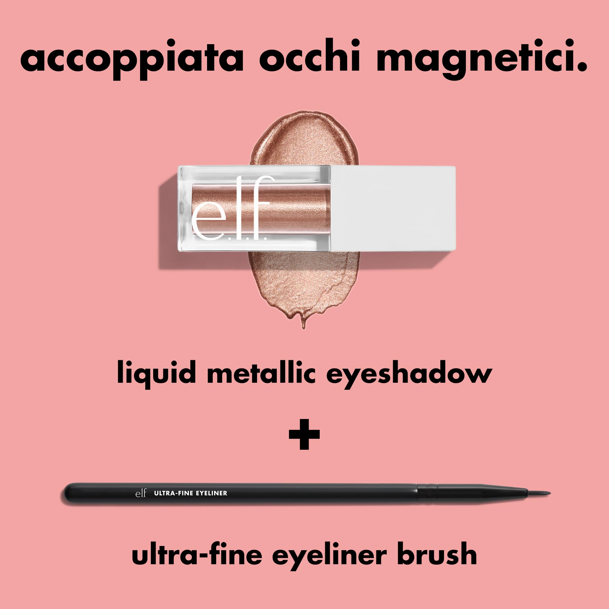 e.l.f. Ultra-Fine Eyeliner Brush, punta fine per creare make-up occhi ultra definiti, ideale per formule liquide, in crema e kajal, prodotto vegano e non testato sugli animali