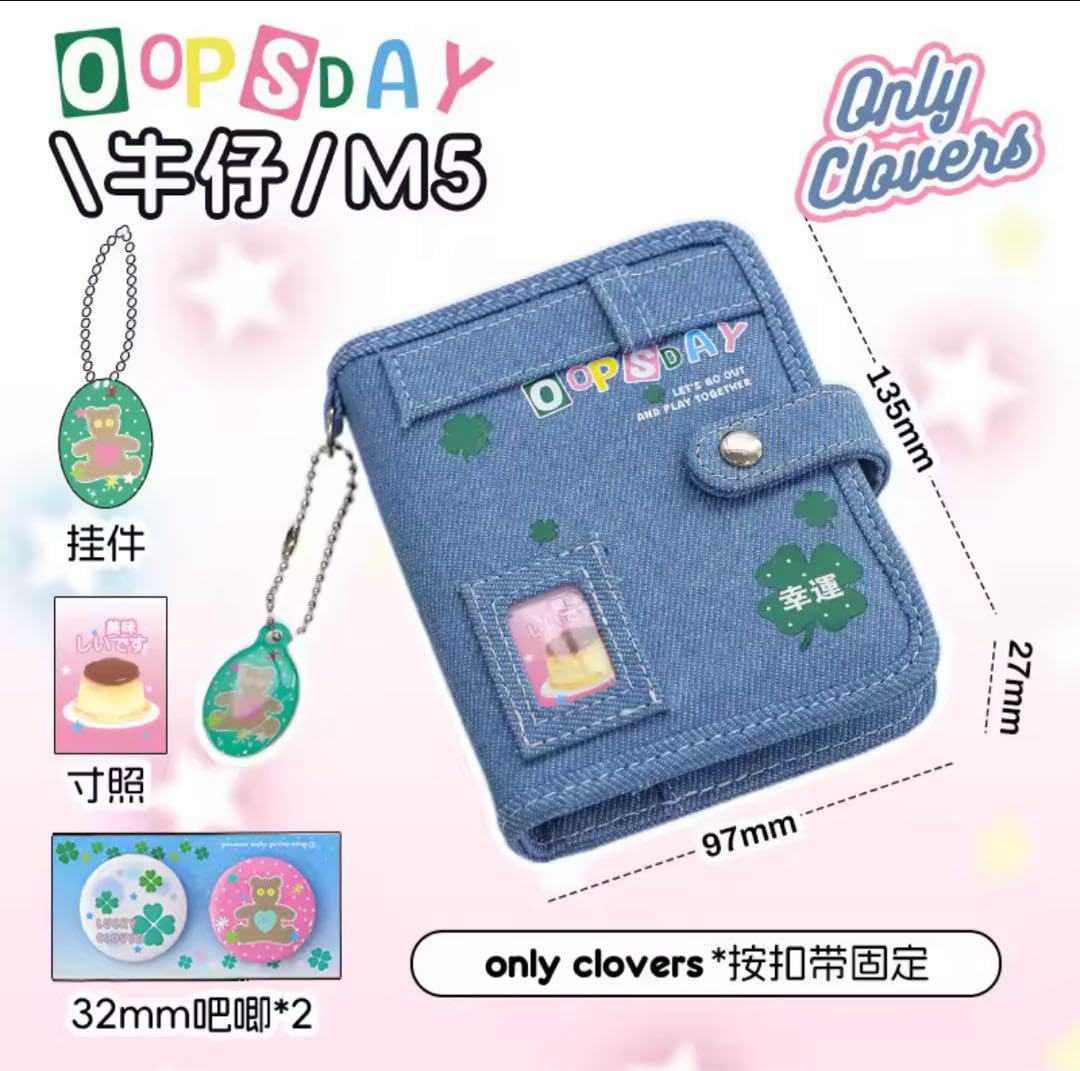 Amazon | シール帳 バインダー デニム クローバー プリン 平成レトロ