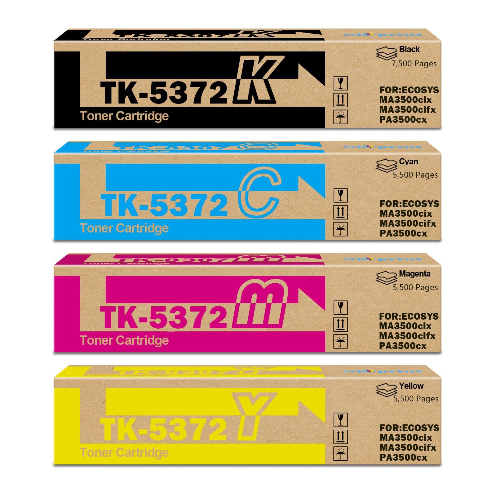 SkyPrint TK5372 TK-5372 Toner Cartridges Compatible with Kyocera TK-5372K TK-5372C TK-5372M TK-5372Y Toner for Kyocera ECOSYS MA3500cix MA3500cifx