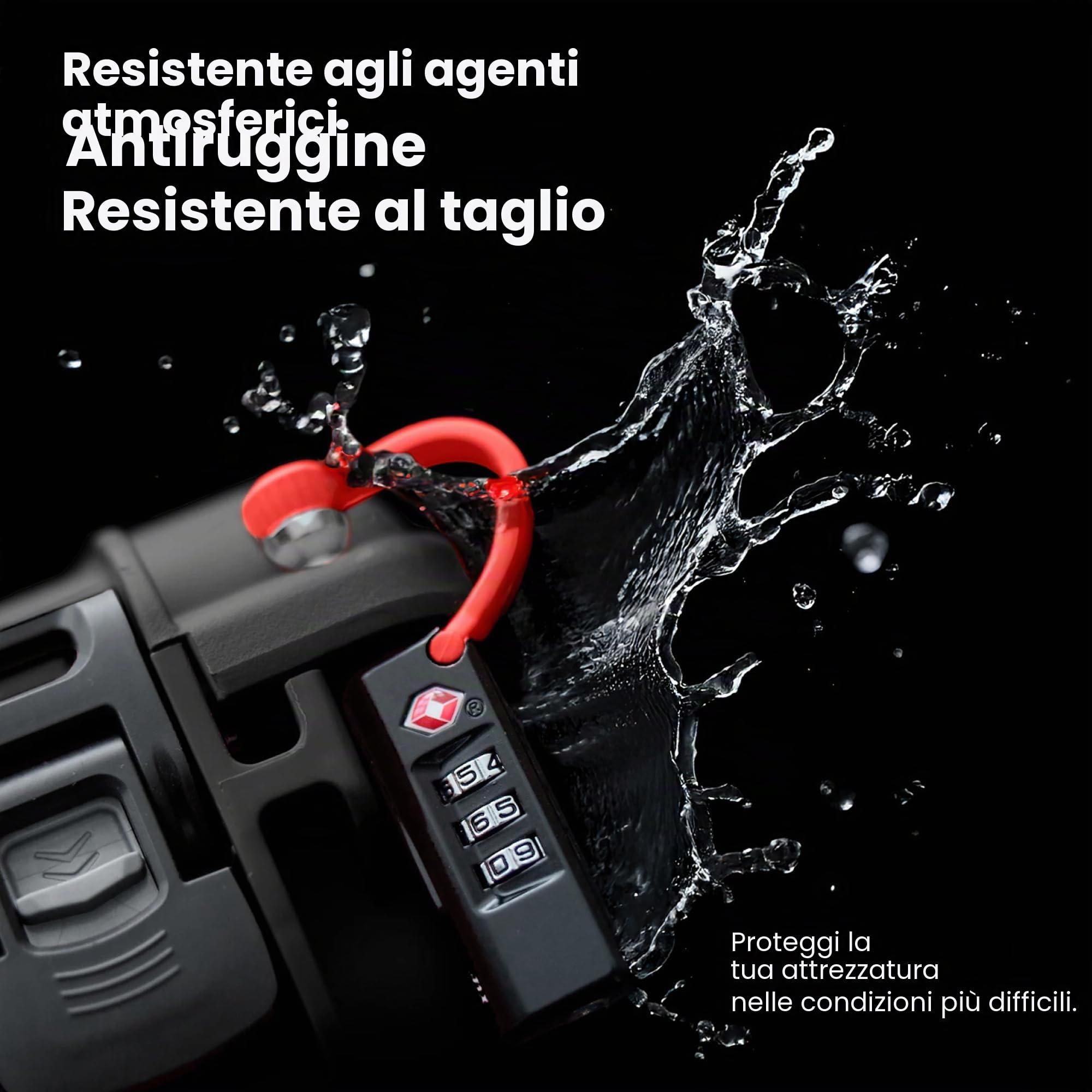 NANUK Lucchetto approvato TSA - Lucchetto da viaggio resistente e sicuro con arco in acciaio, ultra resistente ai tagli e inossidabile (Lucchetto TSA (confezione da 2))