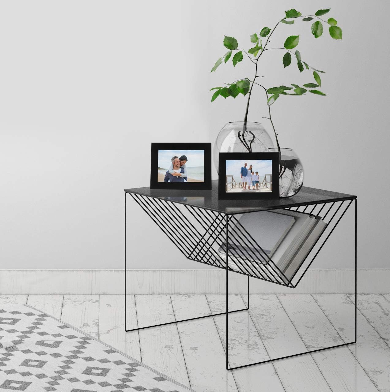 Americanflat 4x6 Picture Frame with Shatter-Resistant Glass - Set of 2 - Signature Collection - Gallery-Style Frames Made of Engineered Wood - Picture Frames for Tabletop and Wall Display - Black