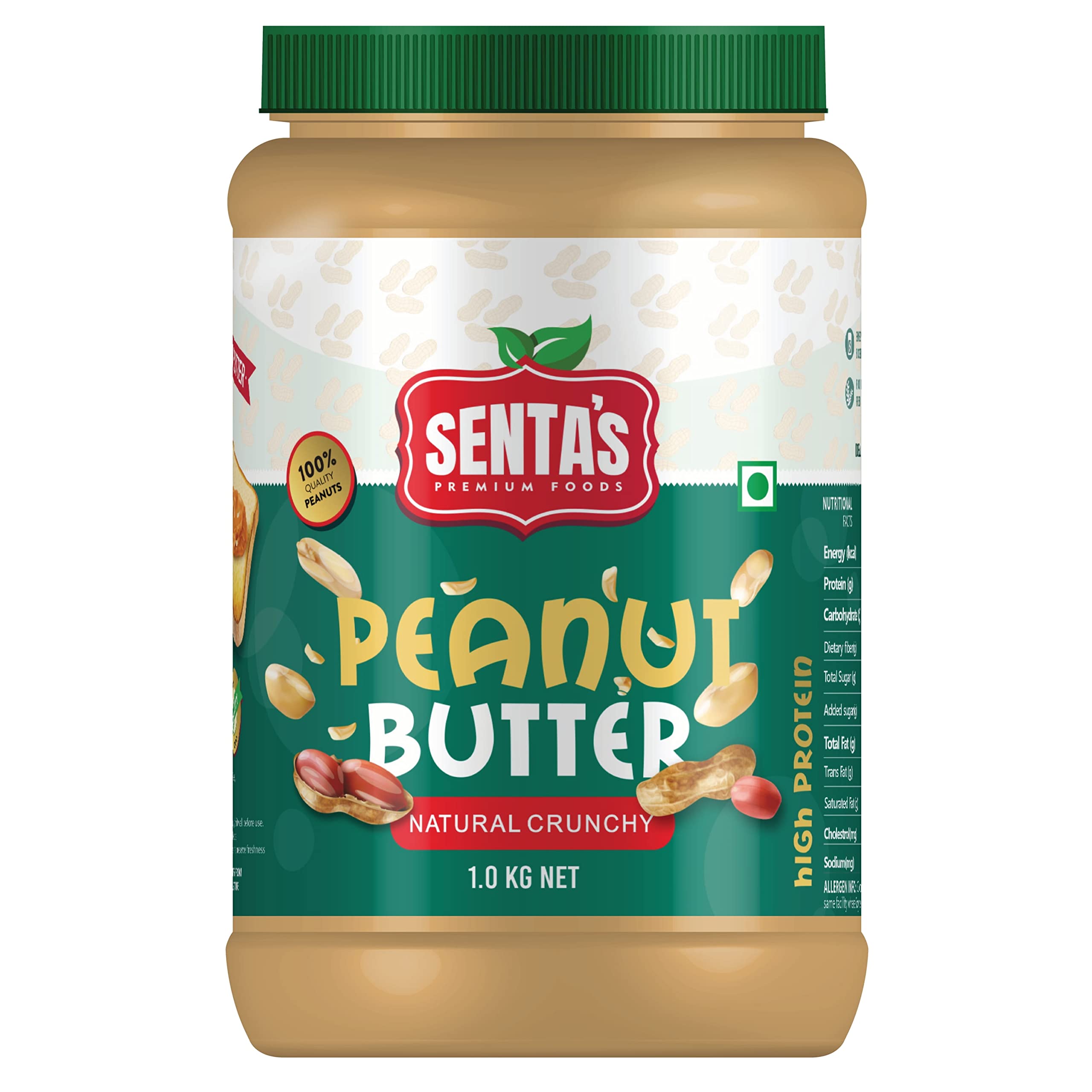 Sentas Natural Crunchy Peanut Butter 1 Kg (B08VJGQM1Y) Amazon Price History, Amazon Price Tracker