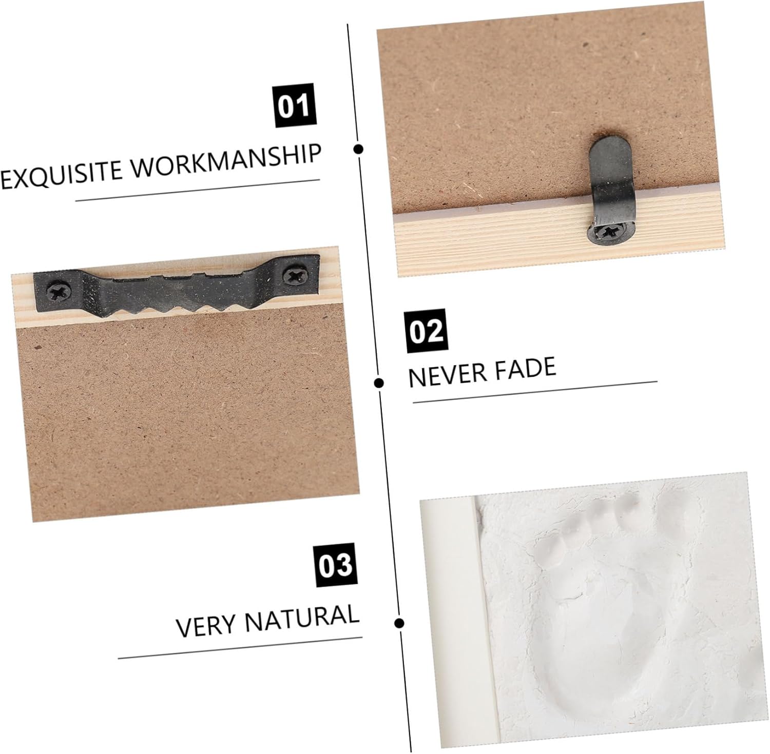 Unomor 1set Creative Hand Imprint Photo Frame Kit Compartment Display for and Photos for Nursery Decor and Memorable Moments