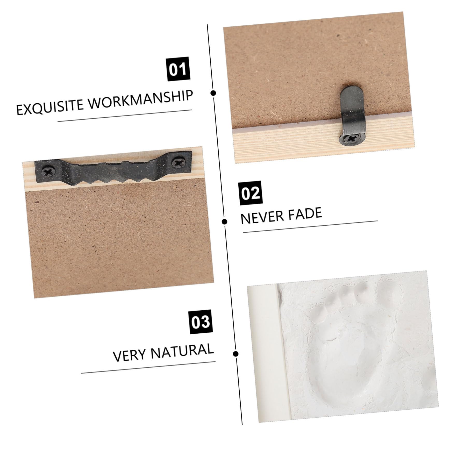 Ciieeo Marco de Fotos DIY Impresión, Kit de Tres Compartimentos de Madera