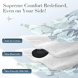 LC-dolida Sleep Mask with Bluetooth Headphones, Extra Large Silk Eye Mask for Sleeping Side Day Sleepers, Sleep Headphones Bluetooth 5.4 for Women Men with Thin Speaker, Blackout, Comfort, Microphone