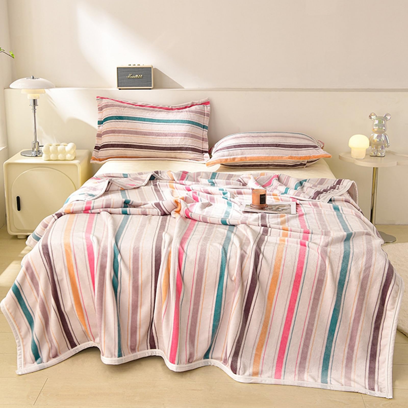 Couverture douce de luxe en velours a poils longs grand format 195x225