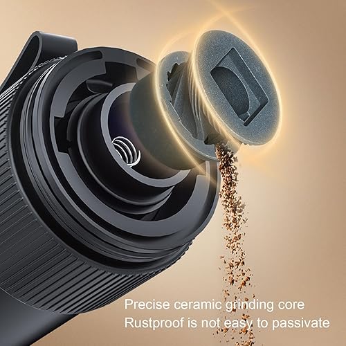 Miniatura 8 de Generic Molinillo de café eléctrico portátil con mango recargable por USB, parada automática, silencioso, ajustable, pequeño, de acero inoxidable