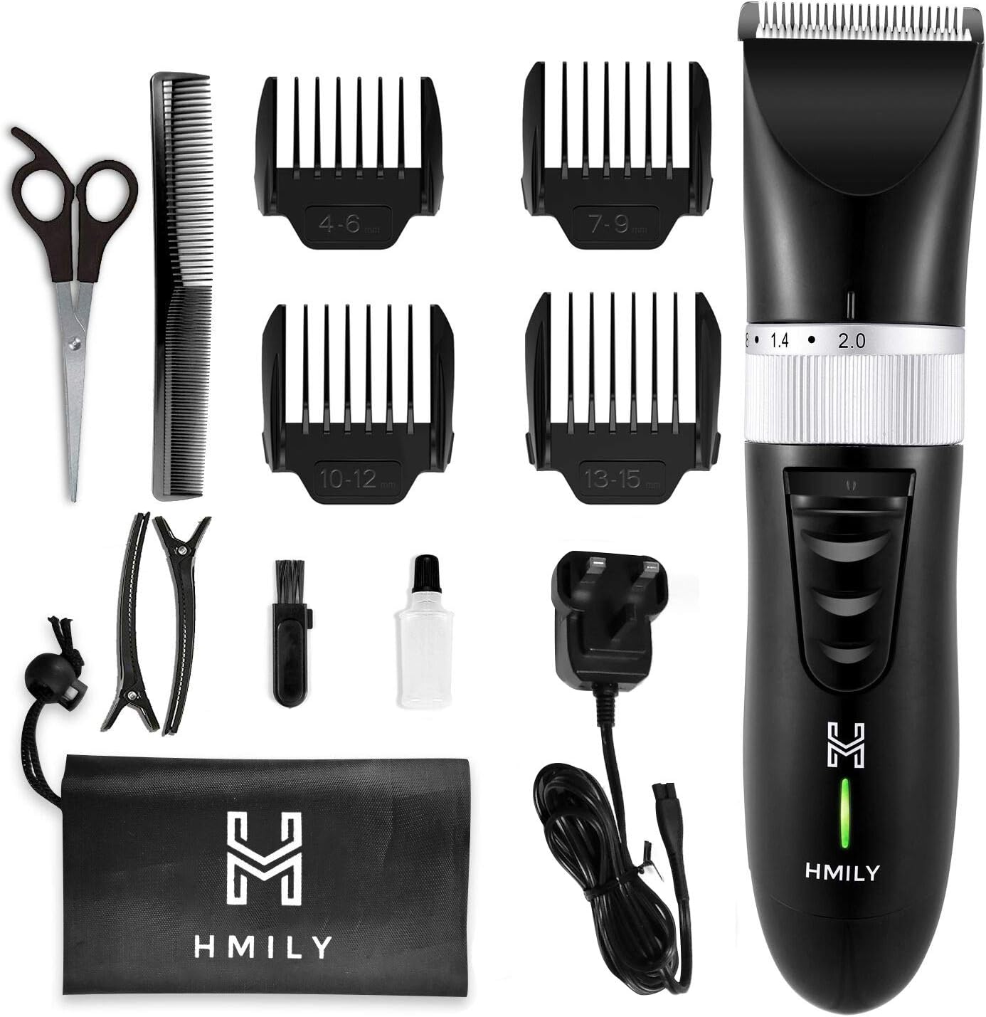 Hair Clippers for Men, Hmily Professional Cordless Hair Clippers Hair Trimmer for Man Rechargeble Haircut Kit with Ceramic Blade,Quick Charge Mens Hair Clippers for Family Use