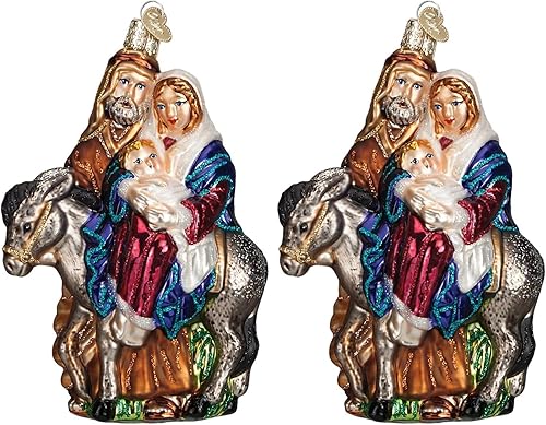 Miniatura 9 de Old World Christmas - Adornos de vidrio soplado para el árbol de Navidad, regalos espirituales, viaje a Egipto, decoración de navidad artesanal