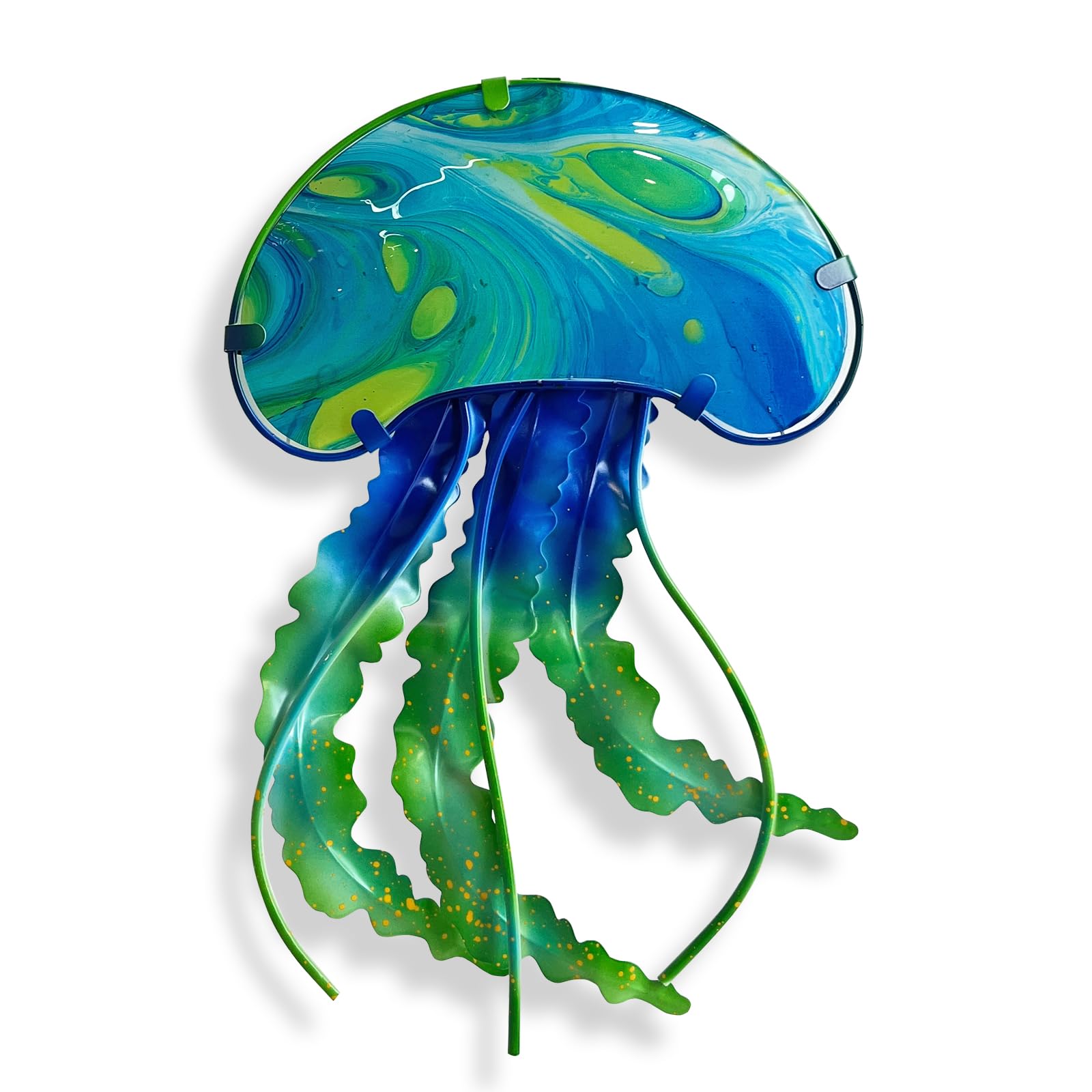 LIFFY Jellyfish Decor Ocean Nautical Beach Wall Decor Fish Wall Art Outdoor Indoor Hanging Jellyfish with LED Fairy Lights for Patio,Garden,Yard,Pool,Beach,Home Gift