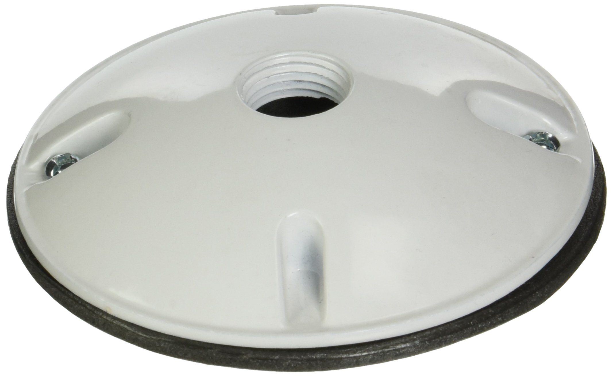 Morris 36812 Round Weatherproof Box Cover, 4-inch Round, (1) 1/2-inch Hole, White