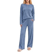 Ekouaer Womens Pajama sets Long Sleeve Cozy 2 Piece Matching Lounge Set