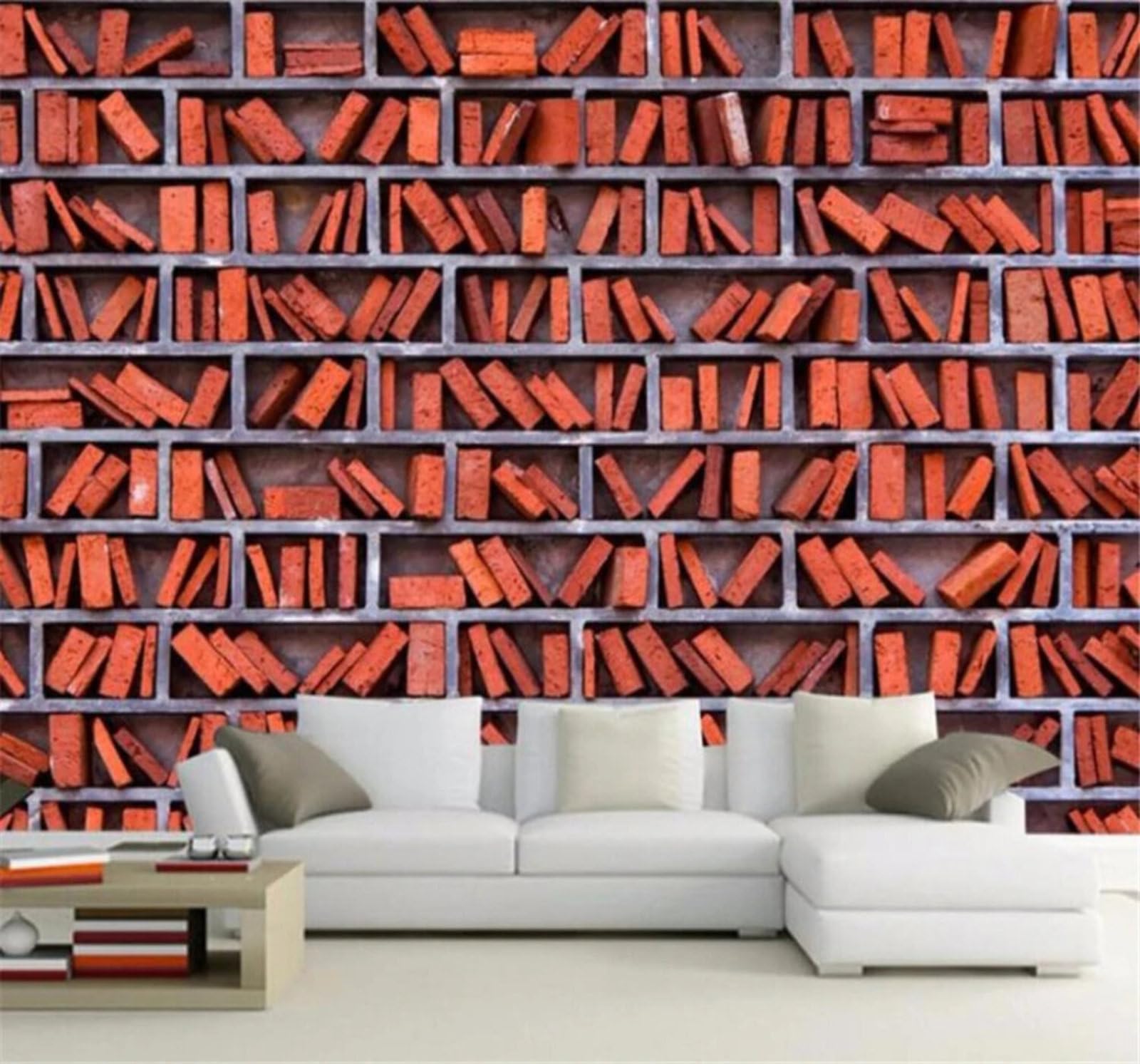 Xlming 430Cm×300Cm(B×H) Creative Three Dimensional Red Brick Restaurant Frame 3D Wallpaper Luxury Home Dining Decor Paste Sofa Living Room The Wall For Bedroom Mural-430Cm×300Cm