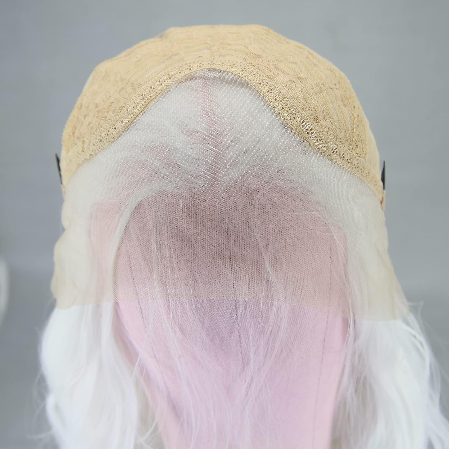 BTWTRY Loose Curly Wavy Lace Front Wigs Synthetic Hair Snow White Bob Wigs for Black Women Pre Plucked Natural Hairline with Baby Hair