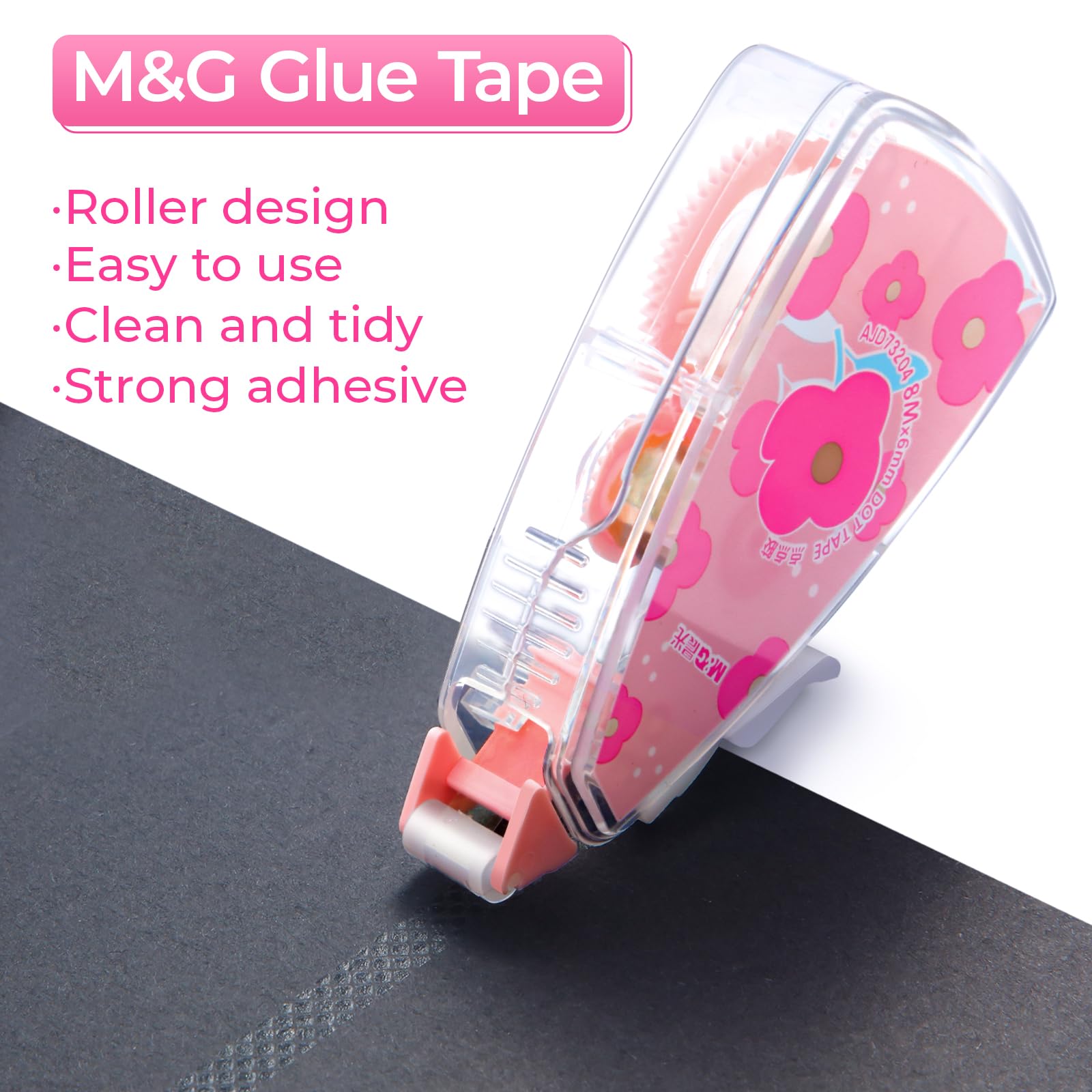 M&G 6 Pack Double Sided Glue Tape Roller, 48M/157 FT Scrapbook Tape Supplies, Glue Tape Double-Sided Adhesive Tape Runner for Scrapbooking School Office Home Journaling Supplies