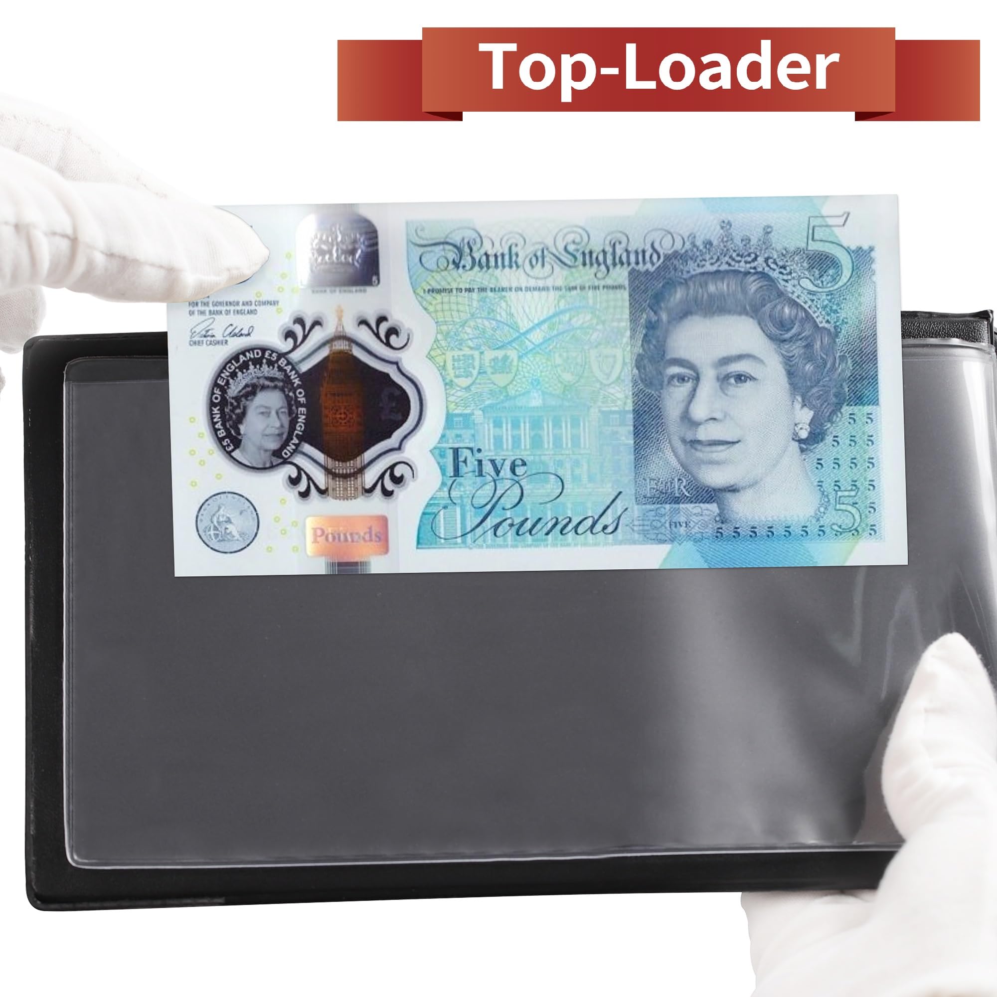 40 Pockets Banknote Collecting Album - 20 Sheets Clear Currency Dollar Bill Holders Paper Money Storage Book Collection Supplies Double-Sided Pages AN04RE