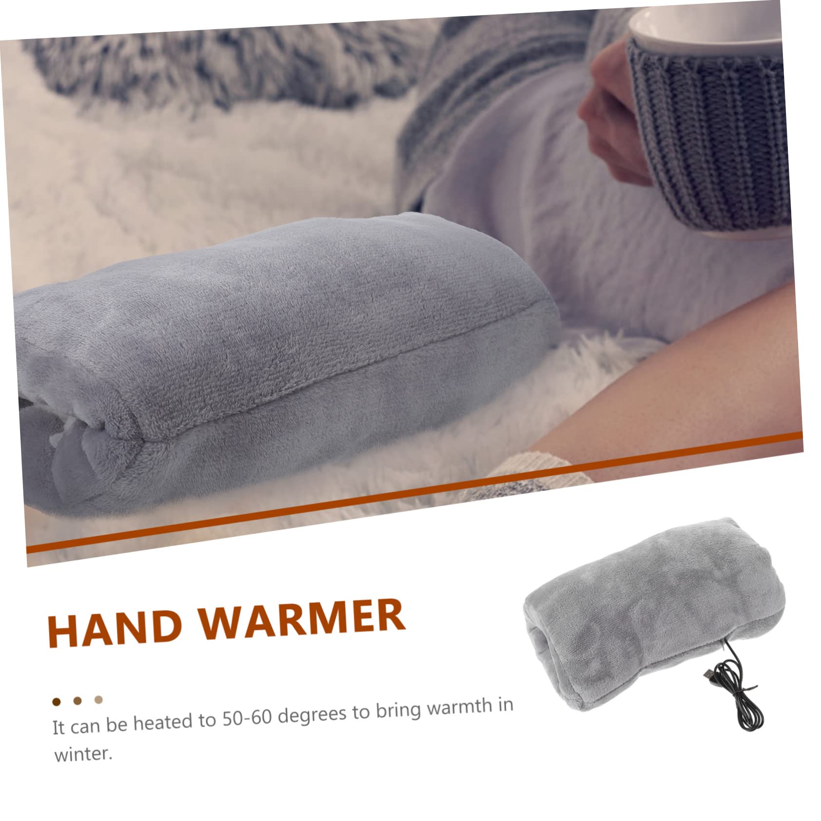 BESPORTBLE Cuscino Scaldamani Scaldino Invernale Da Donna Più Caldo Riscaldamento Delicata Borsa Più Calda Sacchetto Riscaldato Elettricamente Marmitte Scaldamani Usb Vello Grey Flanella