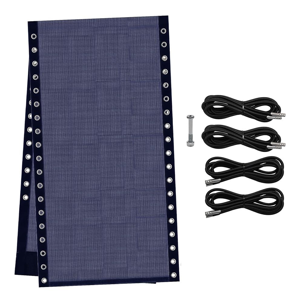 CTRLZS Lounge Chair Replacement Cloth with Mesh Fabric 4 Bungee Cords Repair Kit Outdoor Recliner for Patio Lawn Pool Blue