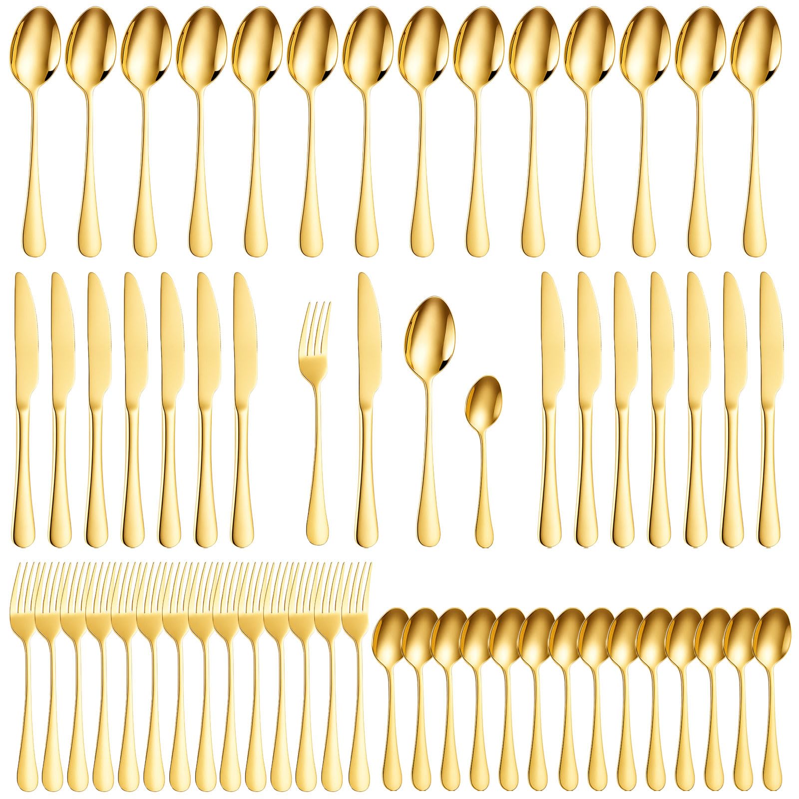 Ménagère 60 pièces en inox poli miroir pour service de table de 12 personnes
