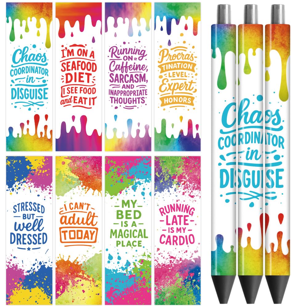 Peacoblue UV DTF Pen & Bookmark Transfer Stickers – 48pcs West Cowboy Waterproof Decals for Pens, Acrylic Bookmarks, Journals & DIY Stationery Gifts