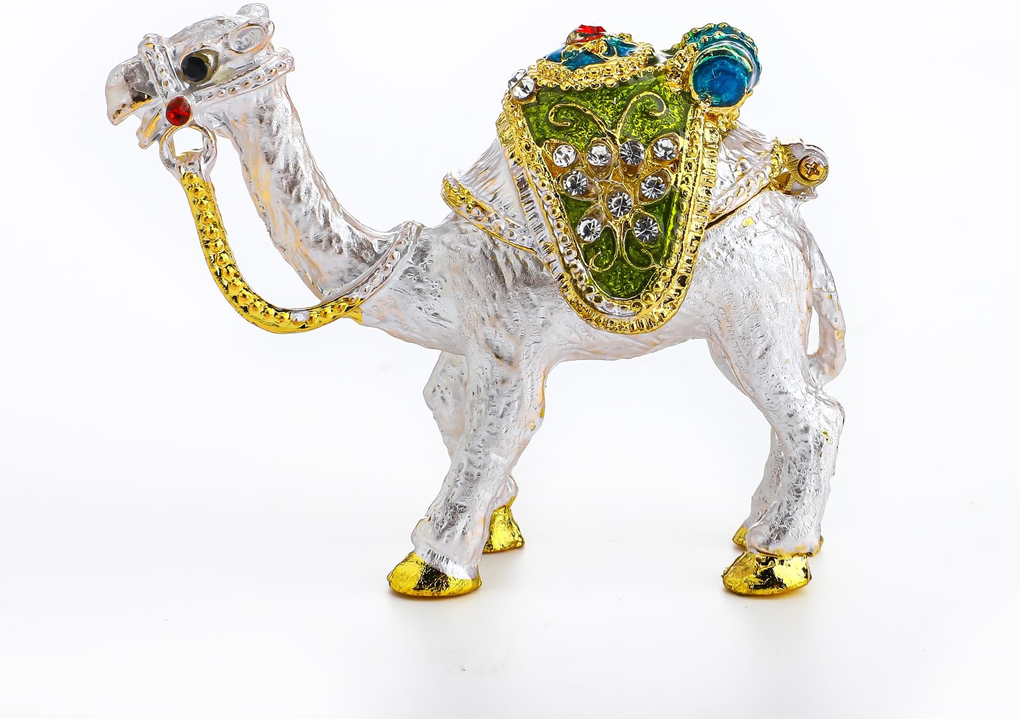 Tiny Cute Camel Figurine Collectible,Hinged Crystal Jeweled Animal Trinket Jewelry Box,Desert Camel Decor Ornament,Camel Lover Gift