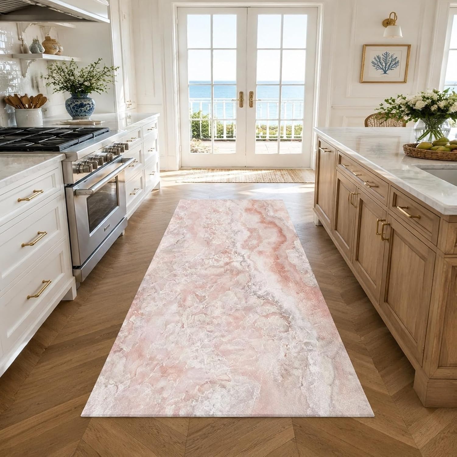 Tappeto Quadrato Lavabile Astratto Moderno, Rosa, 120x160 cm (Rettangolare)