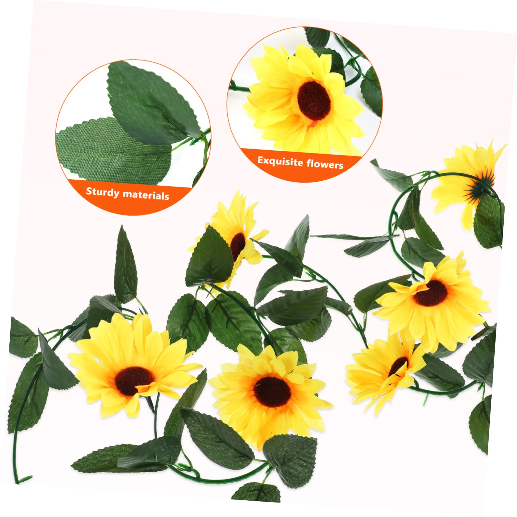 Cabilock Guirnaldas de Girasoles Artificiales 5 Piezas de Plástico Amarillo