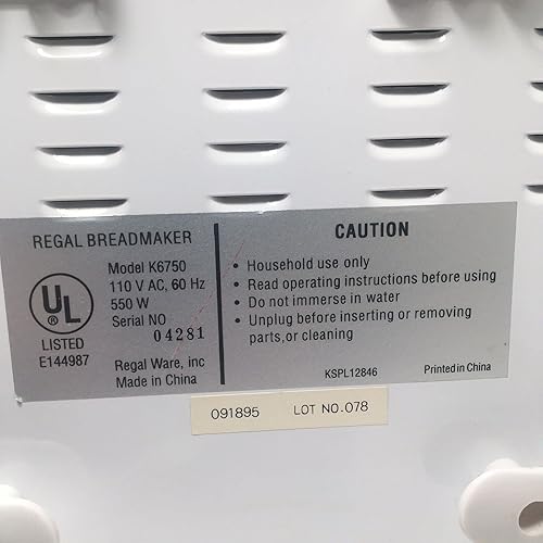 Miniatura 2 de Kit de sellado de sartén para máquina de hacer pan Regal Kitchen Pro Modelos K6750 6750 C6750