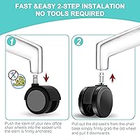 Vista 5 de Ruedas de repuesto para silla de oficina, ruedas para silla de oficina, ruedas giratorias para silla de oficina, ruedas para sillas de silla, ruedas