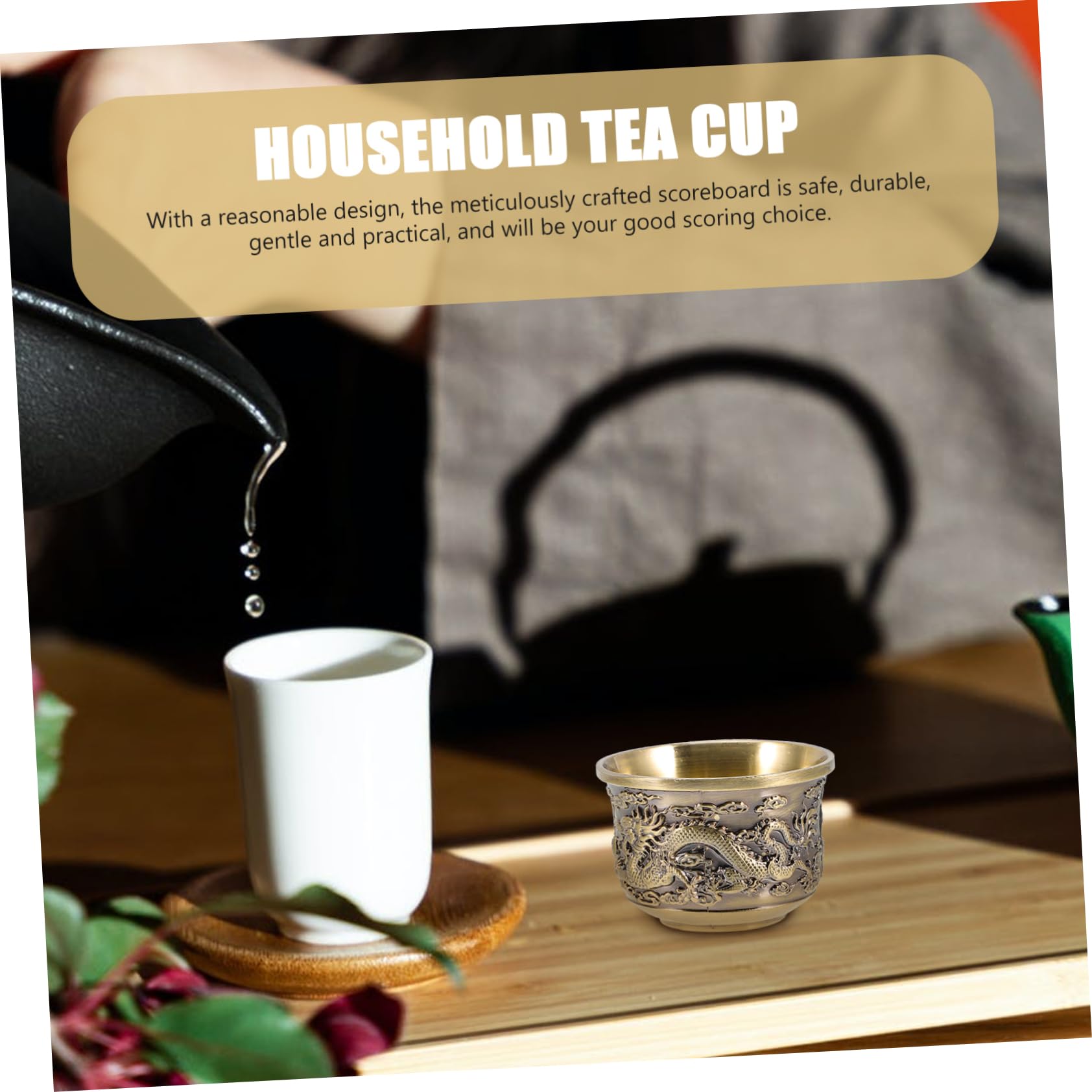 UPKOCH Porcelain Tea Cup 1.76Oz Vintage Chinese Style Latte Mug for Gongfu Tea Table Home and Office Decor - Image 4