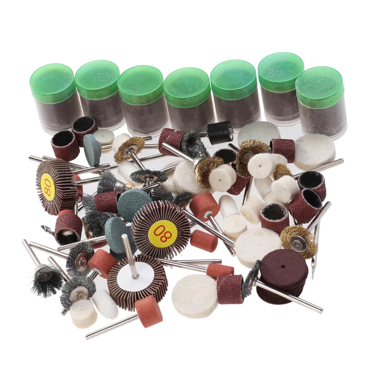 SOLUSTRE Precision Grinding Kit 350pcs Flap Disks Grinding Wheels for Metal Plastic Wood Glass Ceramic Jade Random Color