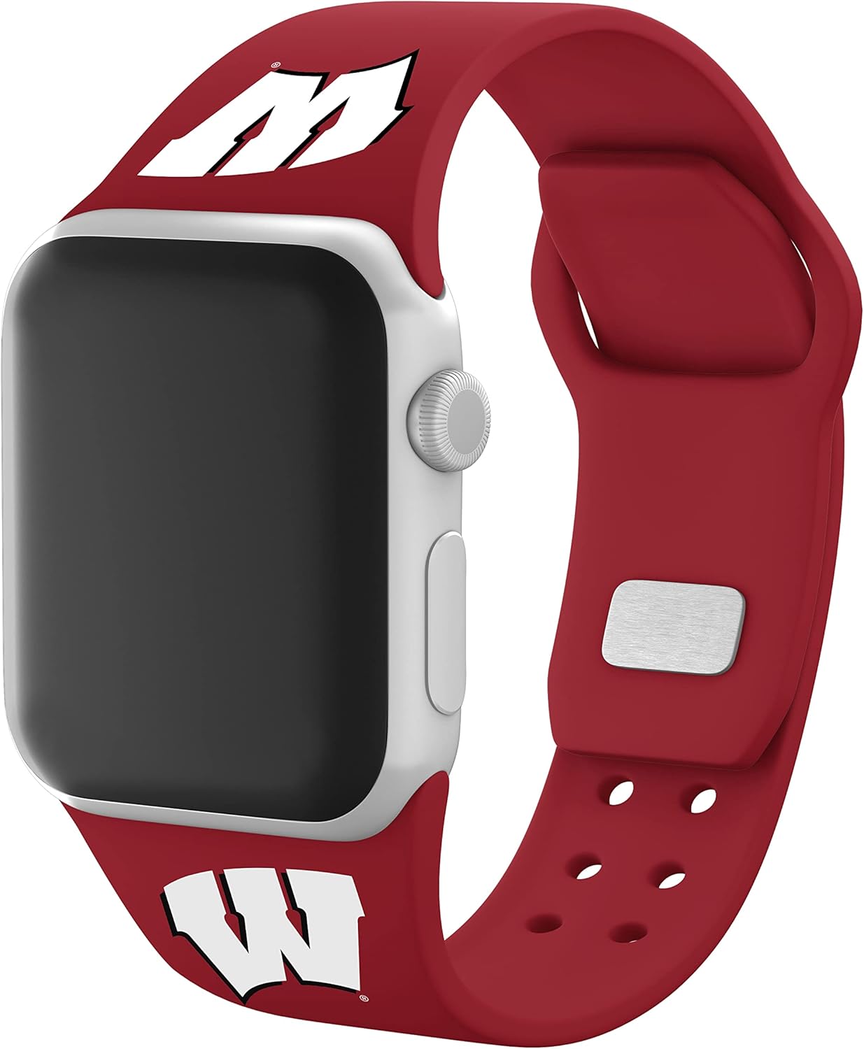 Affinity Bands Wisconsin Badgers Silicone Sport Band compatible with Apple Watch