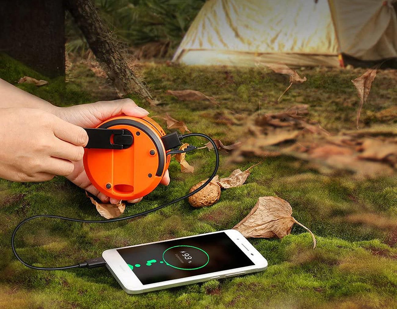 Semptec Urban Survival Technology Taschenlampe: 2er-Set Dual-Teleskop-LED-Campinglampe mit Dynamo-Handkurbel, 65 Lumen (Kurbellaterne, Camping-Leuchte, Zelt)