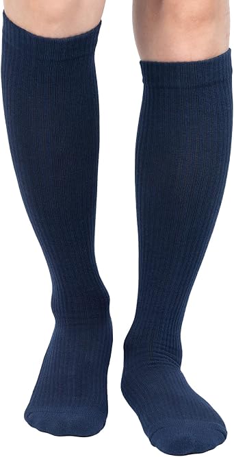 4Pairs Cotton Compression Socks for Men & Women Circulation 8-15mmHg Knee High Socks