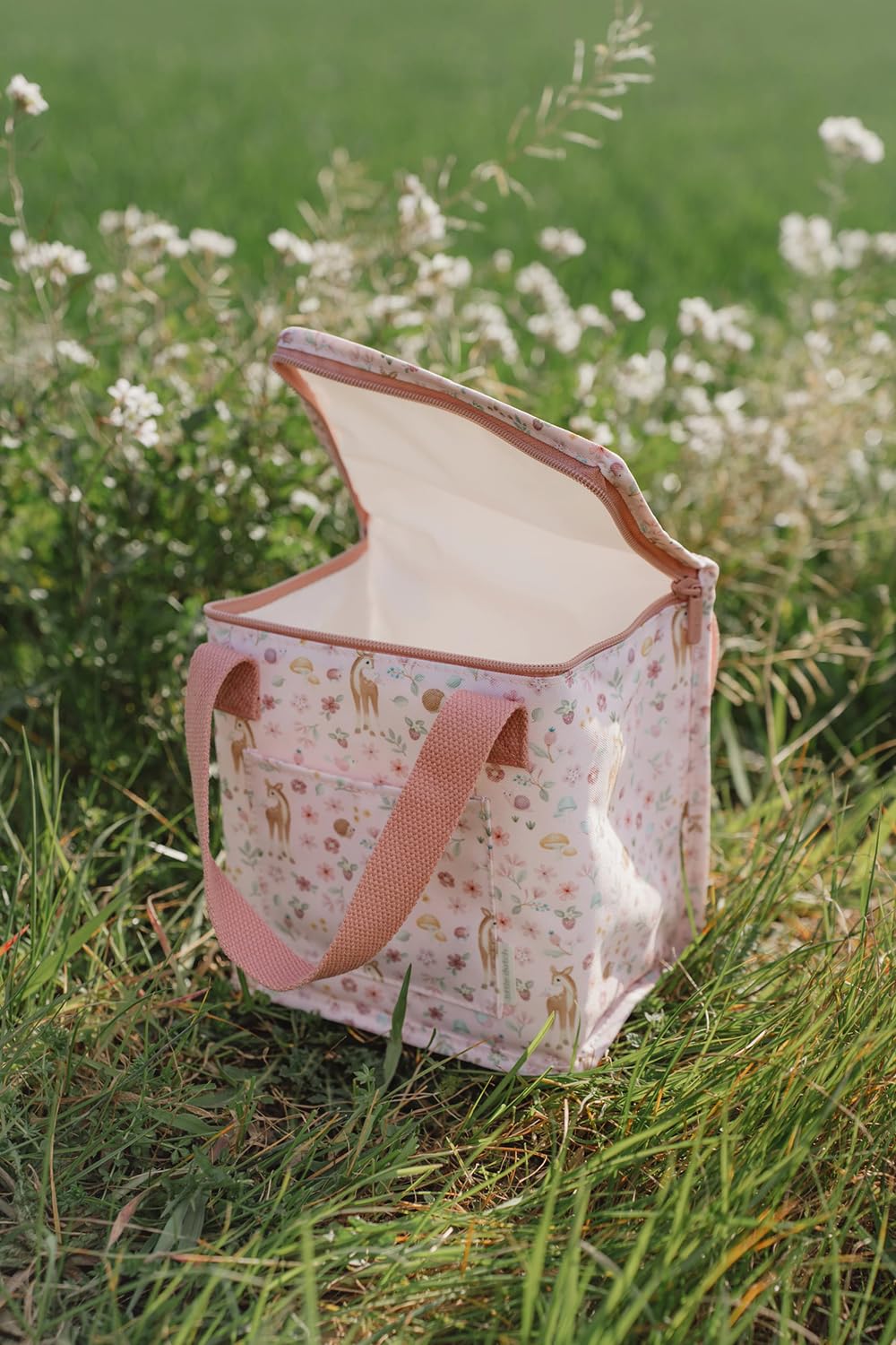 Little Dutch Bolsa térmica para almuerzo para niños, niñas, rosa con flores, ciervo - Jardín de hadas