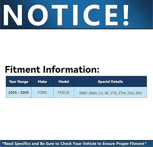 Miniatura 2 de Detroit Axle - Barras estabilizadoras delanteras para Ford Focus 2000-2005 2000-2005 completo 2 puntales con muelle helicoidal 2 enlaces de barra