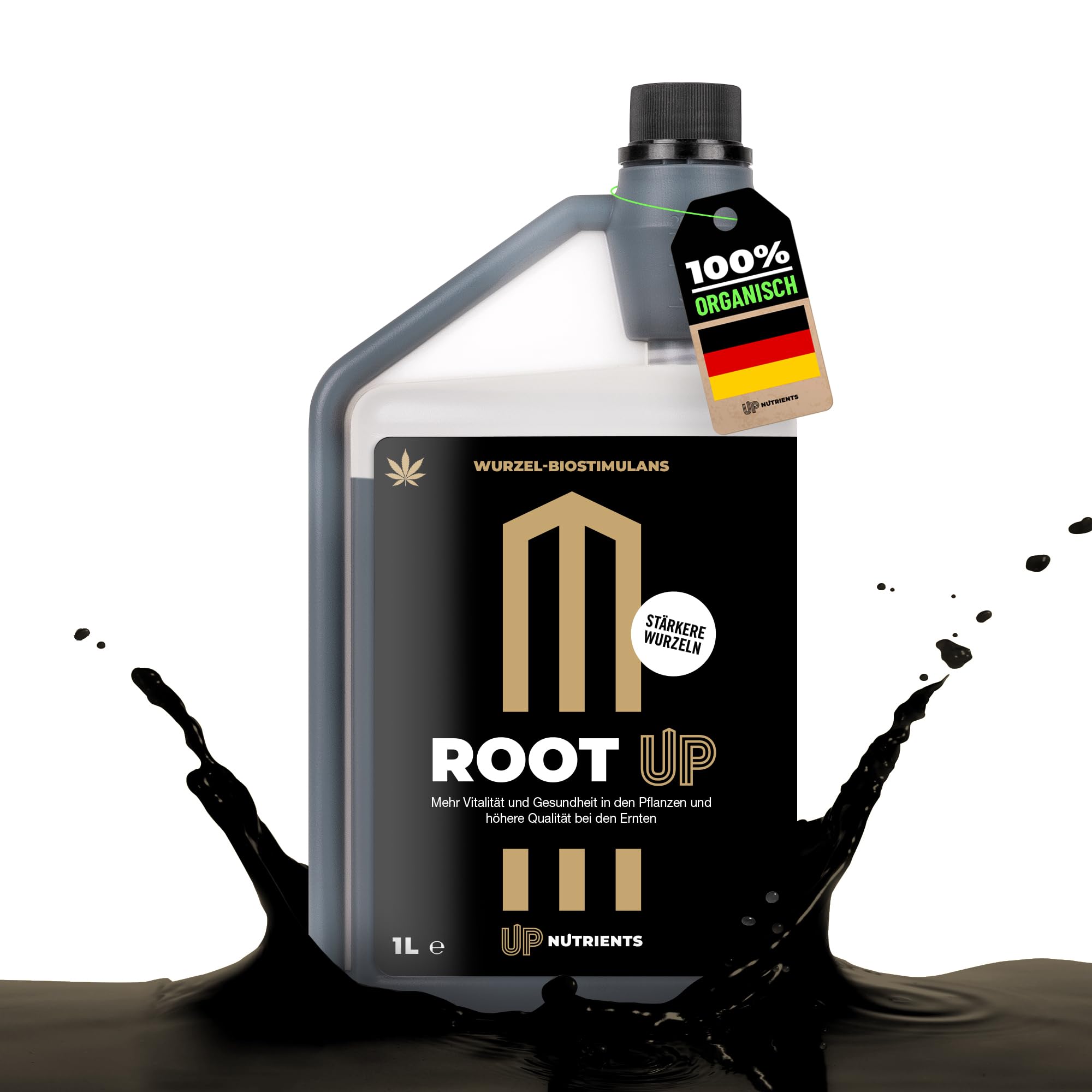 UP NUTRIENTS Bio Wurzelstimulator Root Up 1 L | Wurzeldünger | Grow Dünger | Organischer Flüssig | Wurzelwachstum Wurzelaktivator Wurzelhormon | Aktivator-Dünger, robust, groß und fest