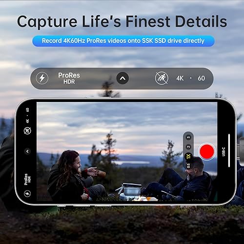 Miniatura 5 de SSK Unidad externa SSD USB C de 1 TB, hasta 2000 MBs, unidades de estado sólido externas USB 3.2 Gen 2X2, SSD portátil Stick de potencia ultrabaja