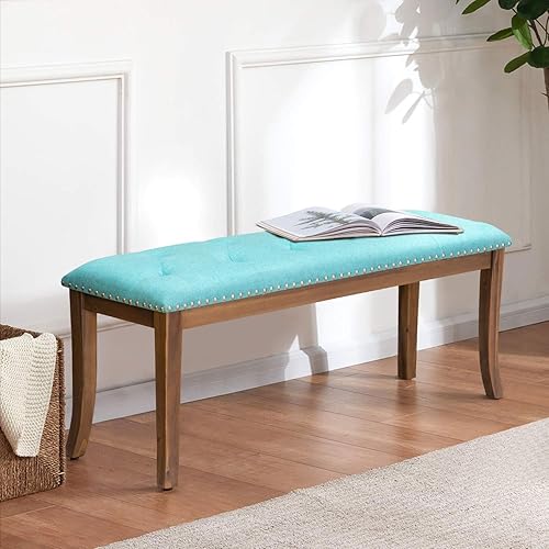 Miniatura 7 de Sophia & William Clearance Banco de entrada, banco capitoné de 44 pulgadas, banco de dormitorio tapizado, banco acolchado con ribete de cabeza de