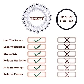 18 Pcs Women Ponytail Braid Hair Elastic No Crease Spiral Hair Ties, Girls Multi-color Waterproof Coil Hair Accessories (Small Hair Ties)