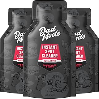 DadMode Instant Fabric Spot Cleaner | 1000 Stain Treatments | Fastest Clothing Spill Remover | 3-Pack Refill | Quick Spray & Wipe | Multi-Surface for Clothes, Carpet & Upholstery | Sandalwood & Suede