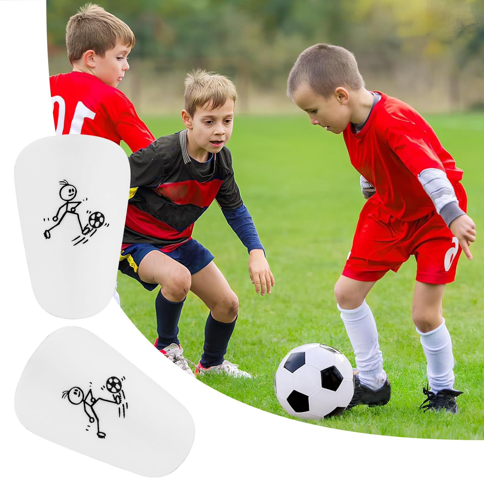 2pcs Mini Football Shin Pads, Parastinchi Calcio Professionali, Equipaggiamento Protettivo per Uomo, Donna, Bambini, Ragazzi, Ragazze, Ideale per Calcio e Altri Sport
