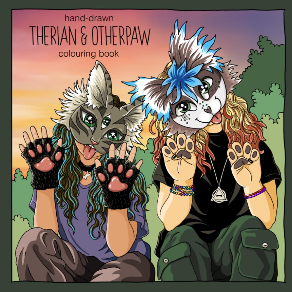 Hand-drawn Therian & Otherpaw Colouring Book