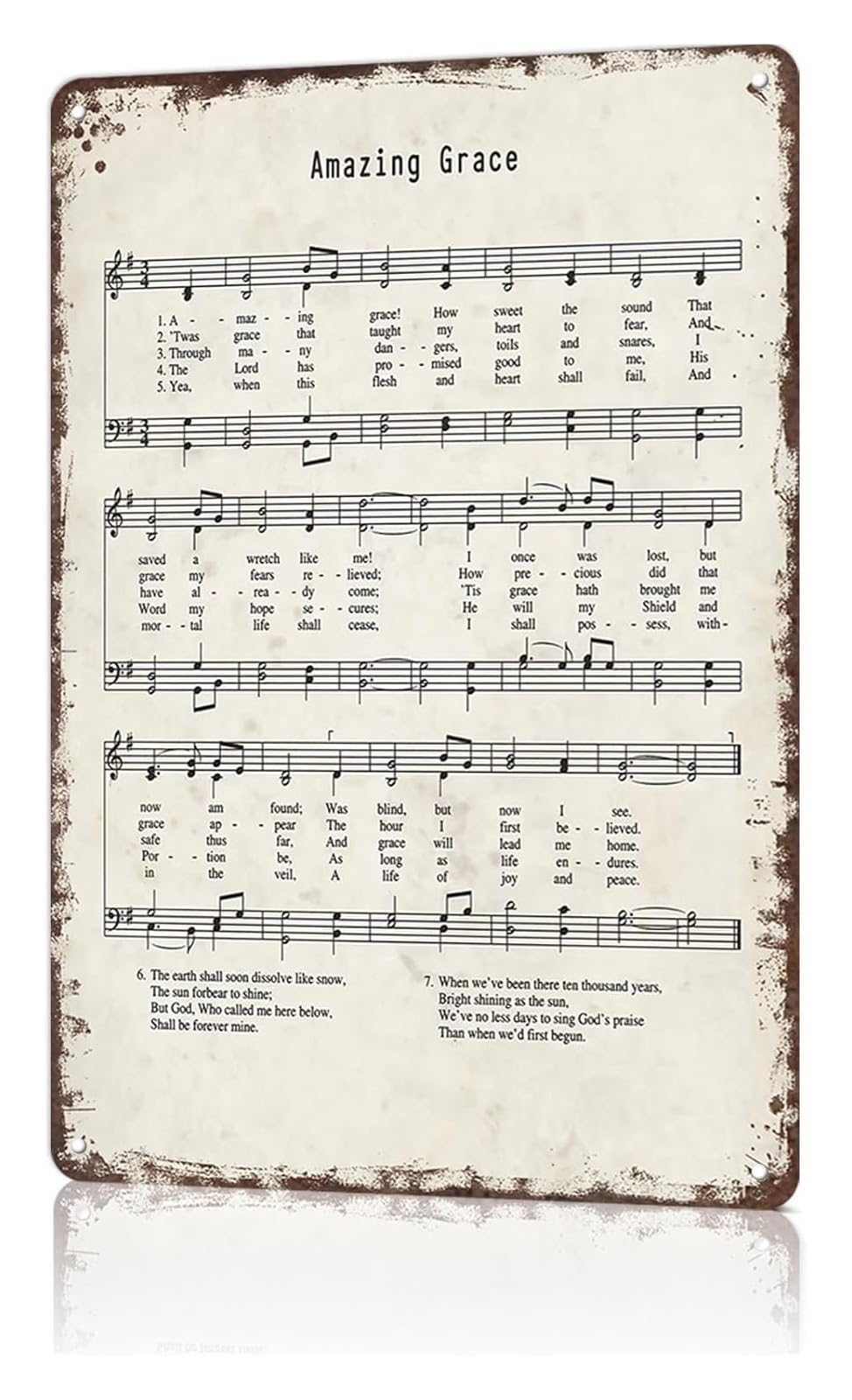 NWPNLXEA Sarcastic Metal Sign Hymn Amazing Grace Vintage Style Tin Board For Basement Workshop Game Room 8 X 12 inch